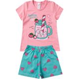 Pijama Verão Infantil Feminino Kappes Rosa 4