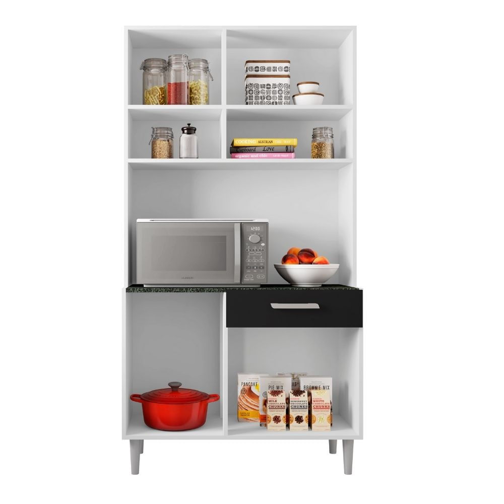 Kit Cozinha 6 Portas 1 Gaveta Carol Poliman Móveis