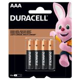 Pilha Alcalina Duracell Aaa Palito 4 Unidades