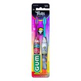 Escova De Dente Infantil Gum Trolls World Tour 3+ Anos Macia 2 Unidades