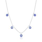 Choker de Prata Olho Grego Azul