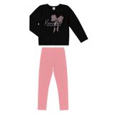 Conjunto Infantil Feminino Laço Select Preto 10