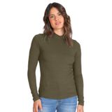 Blusa Manga Longa Feminina Canelada Select Verde Xgg