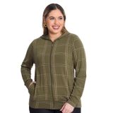 Jaqueta Com Capuz Molecotton Viscose Secret Glam Verde Plus G2