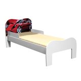 Cama Infantil Carro Vermelho Branco Brilho Soneca Tigus Baby