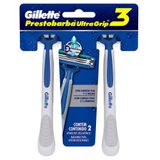 Aparelho De Barbear Descartável Gillette Prestobarba Ultragrip 3 C/2 Unidades