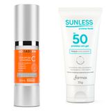 Kit Sérum De Vitamina C Hidraderm Ciclos 30ml E Protetor Solar Facial Sunless Gel Translúcido Fps 50 35g