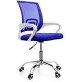 Cadeira de Escritório Secretária Base Cromada com Rodinha Fortt Lisboa Azul - CSF02-A