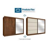 Guarda Roupa Casal 2 Portas De Correr E 6 Gavetas C 1 Espelho Sevilha Brauna Off White Europa