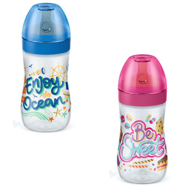 Mamadeira Evolution 300 Ml Estampada Colorida Menino Menina
