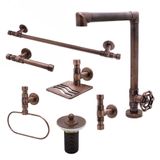 Kit Torneira E Acessórios Rustico Banheiro Completo 7 Peças