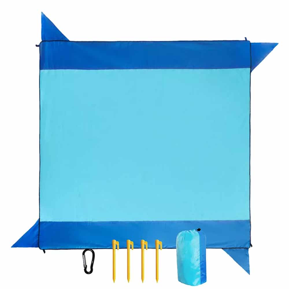 Tapete De Praia Esteira Impermeável Camping Picnic Azul Vg Plus