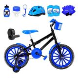 Bicicleta Infantil Aro 16 Nylon Preta E Azul