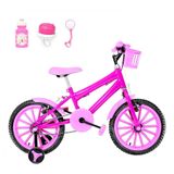 Bicicleta Infantil Aro 16 Nylon Pink E Rosa