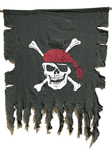 Langxun Tamanho Grande 3 Pés X 2,5 Pés Retro E Bandeira Pirata De Linho Intemperado Para Decorações De Halloween, Festa Pirata, Decoração De