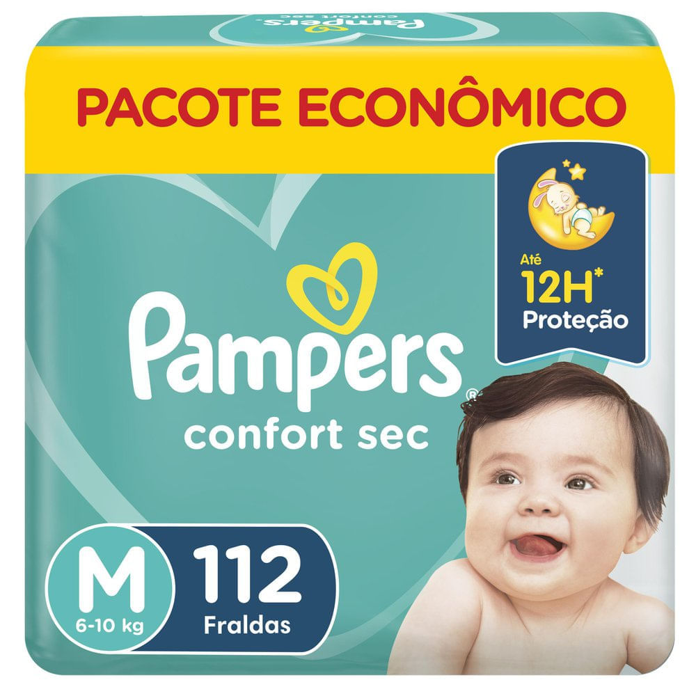 Fralda Pampers Confort Sec Tamanho M 112 Fraldas Descartáveis