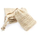 Pacote Com 5 Sacos De Economia De Sabão De Sisal Natural Zero Waste Mesh Bar Soap Loofah Holder Pouch Para Chuveiro