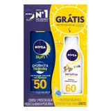 Protetor Solar Nivea Sun Protect &amp; Hidrata Fps 50 Loção 200ml E Ganhe Protetor Solar Nivea Sun Kids Sensitive Fps 60 Loção 100ml