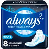 Absorvente Always Noites Tranquilas Seca Com Abas 8 Unidades