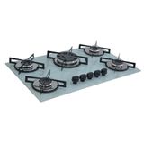 Cooktop 5 Bocas Tripla Chama Premium Chamalar - Marmorizado Branco