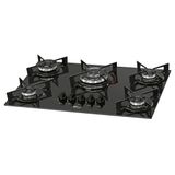 Cooktop A Gás Fischer Fit Line 5q Tc Com 5 Bocas Preto - Único