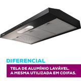 Depurador Slim Suggar DPS182PT 80cm 3 Velocidades Preto 220V
