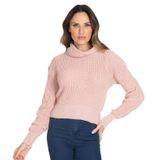 Blusa Tricot Feminina Manga Longa Select Rosa Un