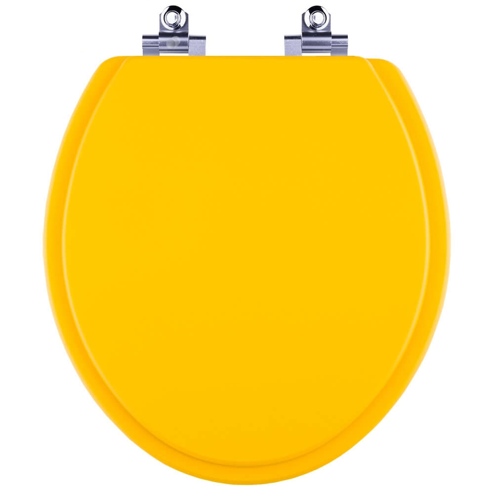 Tampa De Vaso Sanitário Com Amortecedor Convencional Oval Amarelo