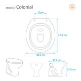 Assento Sanitario Poliester Com Amortecedor Colonial Branco Para Vaso Hervy