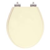 Assento Sanitario Poliester Com Amortecedor Carina Bone (bege Claro) Para Vaso Ideal Standard