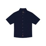 Camisa Masculina De Bolinha Viscose Dobby Diametro Azul Gg