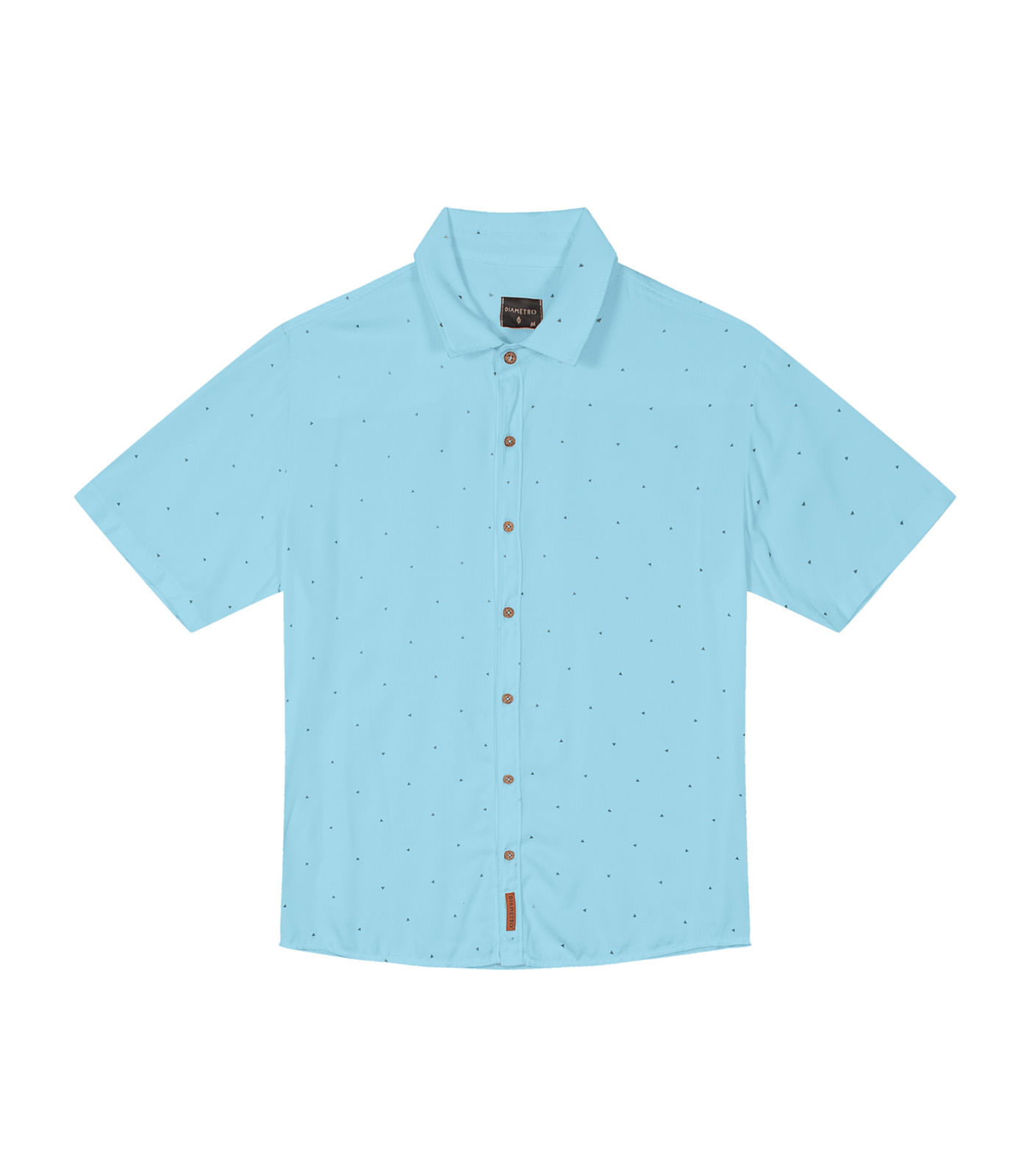 Camisa Masculina De Bolinha Viscose Dobby Diametro Azul Gg