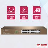 Switch 16 Portas Gigabit 10/100/1000 Mbps Desktop E Rack, Ip-com