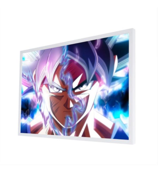 Quadro decorativo A4 Goku preto e branco desenho no Shoptime