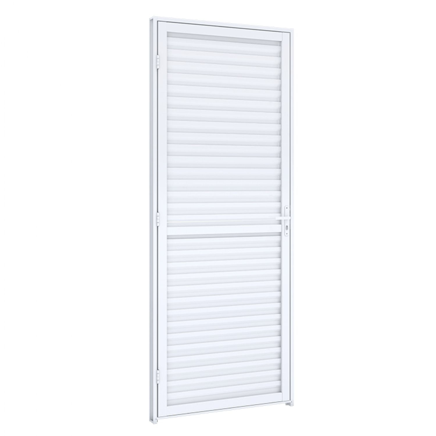 Porta de Giro Natural de Alumínio Laminada Riobras Alumínio  215cmx85cm Branco