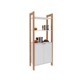 Closet De Casal Az1009 Armário Alto C/ 2 Prateleiras E 2 Portas Amêndoa/branco - Tecno Mobili