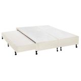 Cama Box Base C/auxiliar Universal Queen Poli Tecido Clean (158x198x27) - Castor