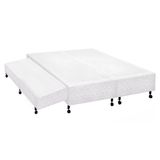 Cama Box Base C/auxiliar Universal King Poli Tecido White (193x203x27) - Castor