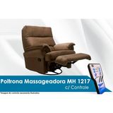 Poltrona Reclinável P/ Sala Mh 1217 Two Way C/ Massagem Suede Marrom - Herval
