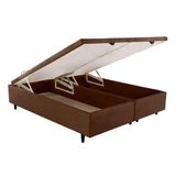 Cama Box Baú Universal Queen Mh1439 Bordado Brown (158x198x35) - Herval