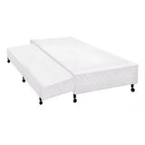 Cama Box Base C/auxiliar Universal Solteiro Poli Tecido White (88x188x27) - Castor