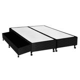 Cama Box Base C/auxiliar Universal Queen Poli Tecido Black (158x198x27) - Castor