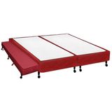 Cama Box Base C/auxiliar Universal King Poli Tecido Wine (193x203x27) - Castor