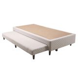 Cama Box Base C/auxiliar Universal Solteiro Mh1434 Bordado White (88x188x23) - Herval