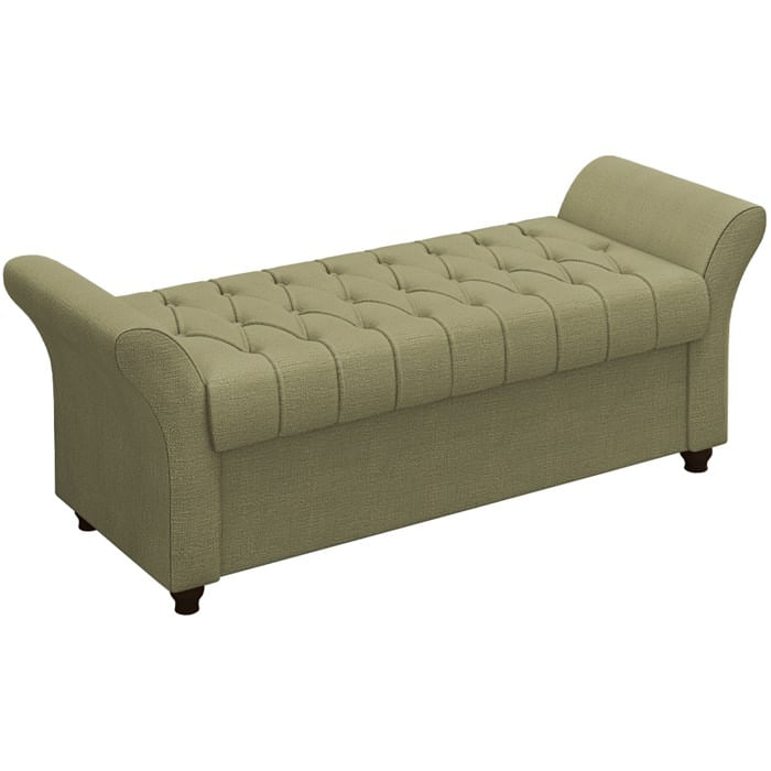 Recamier Calçadeira Bau 140 Cm Pes Mdf Ogeo Linho Sl 75 Peer