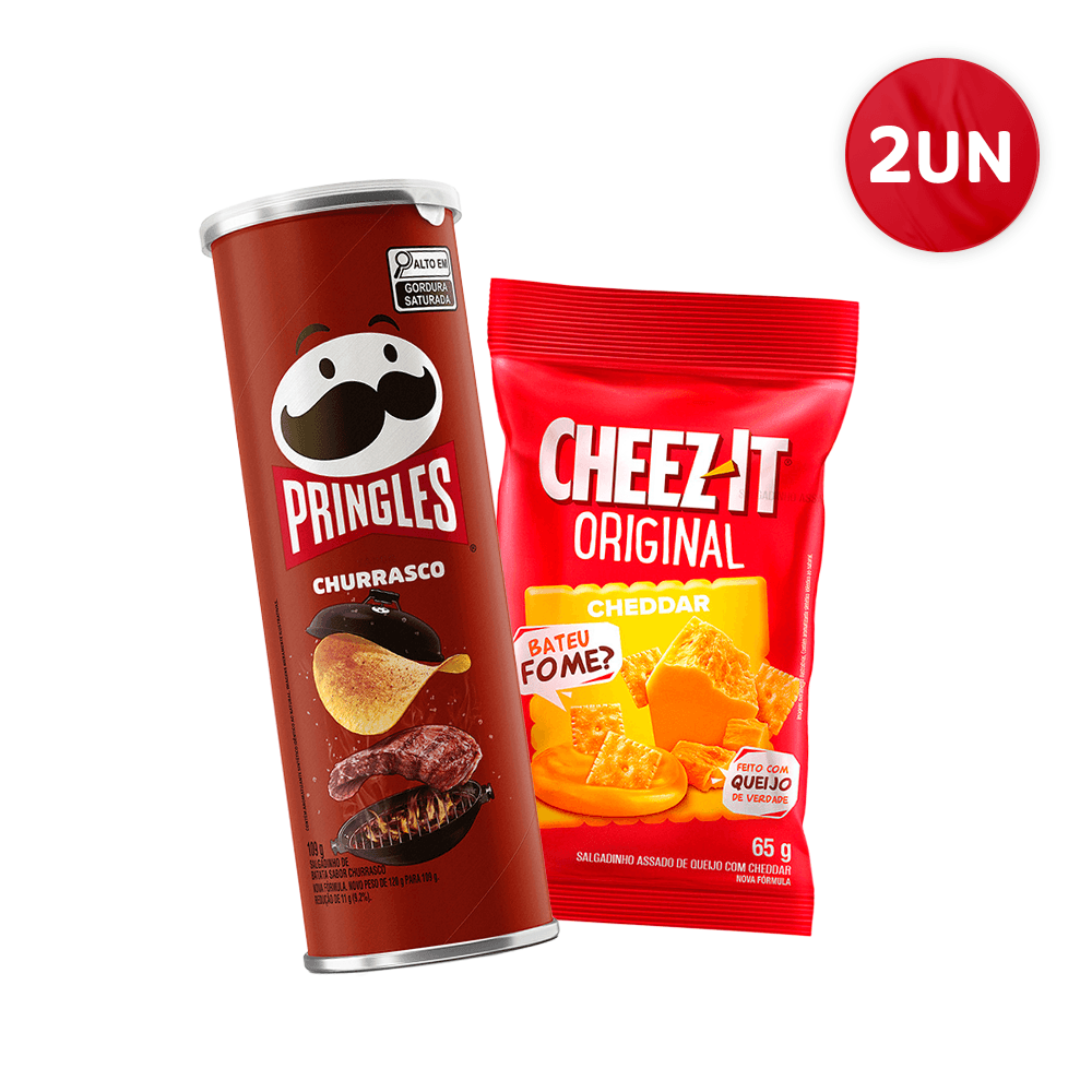 Combo Pringles Churrasco 109g E Cheez It Cheddar 65g