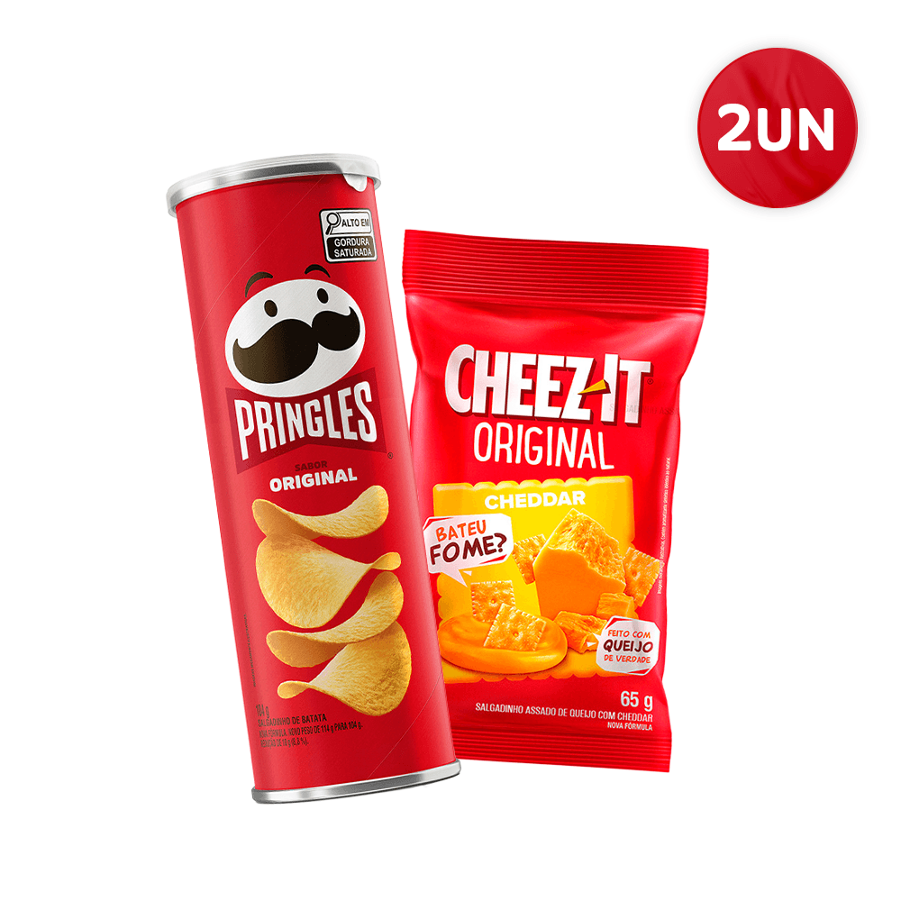 Combo Pringles Original 104g E Cheez It Cheddar 65g