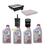 Kit Revisão 4 Litros De Óleo Mobil 0w20 Api Sp Ilsac Gf-6 Sintético + Kit De Filtros Mann Filter Honda City | Fit 1.4/1.5 16v Flex 2009 Até 2014