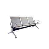 Longarina 3 Lugares Rivatti 180 Cm Em Aço Inox Com Braços Externos