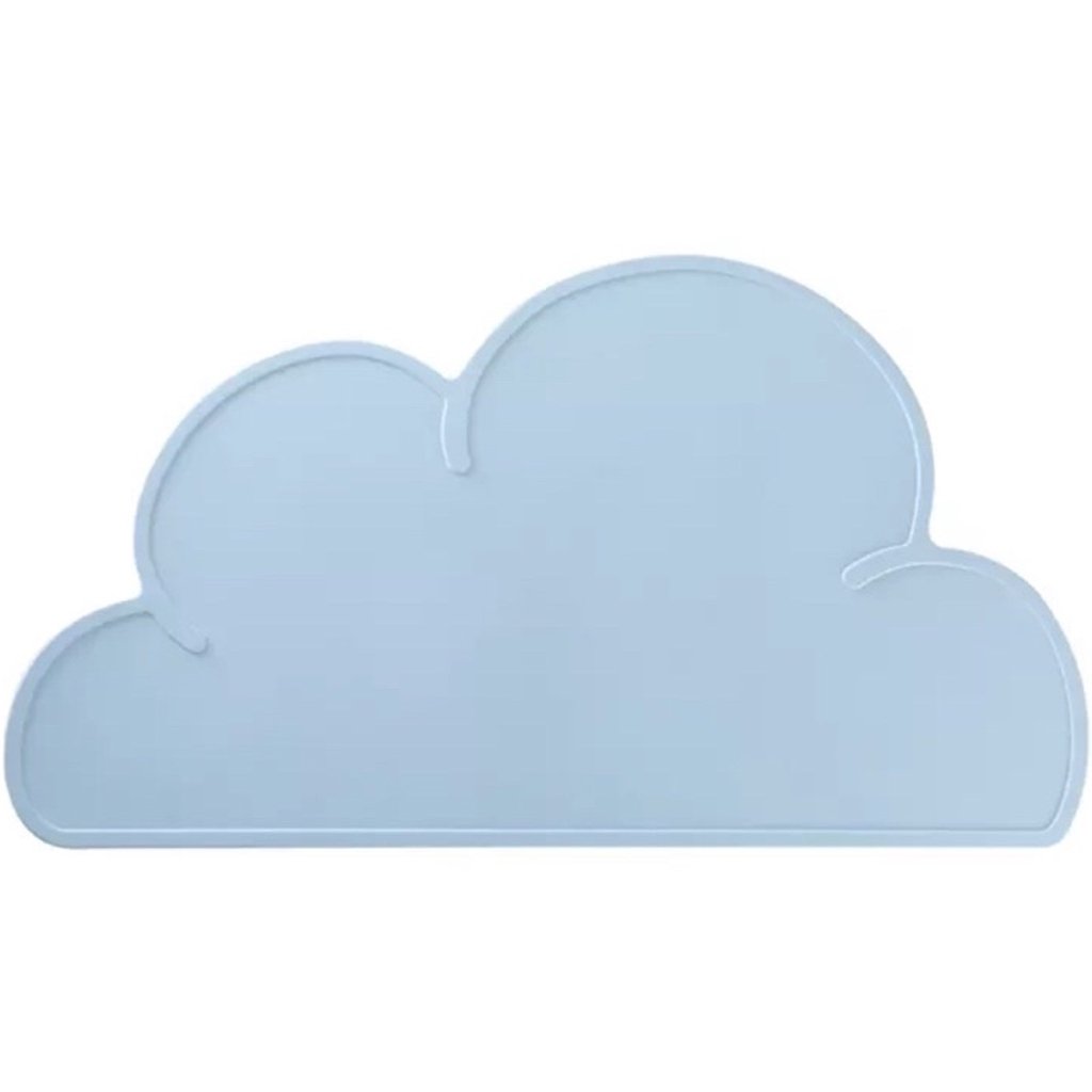 Lugar Americano Para Bebê Nuvem Silicone Impermeável 47x26cm Azul